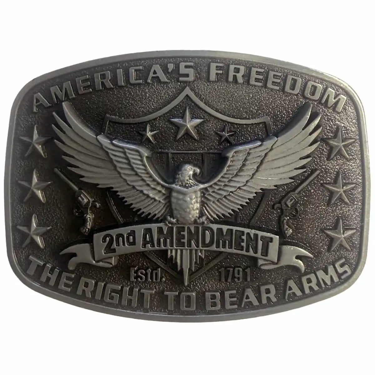 Deadwood Trading Right to Bear (Antique Nickel) - Men's Belt Buckle