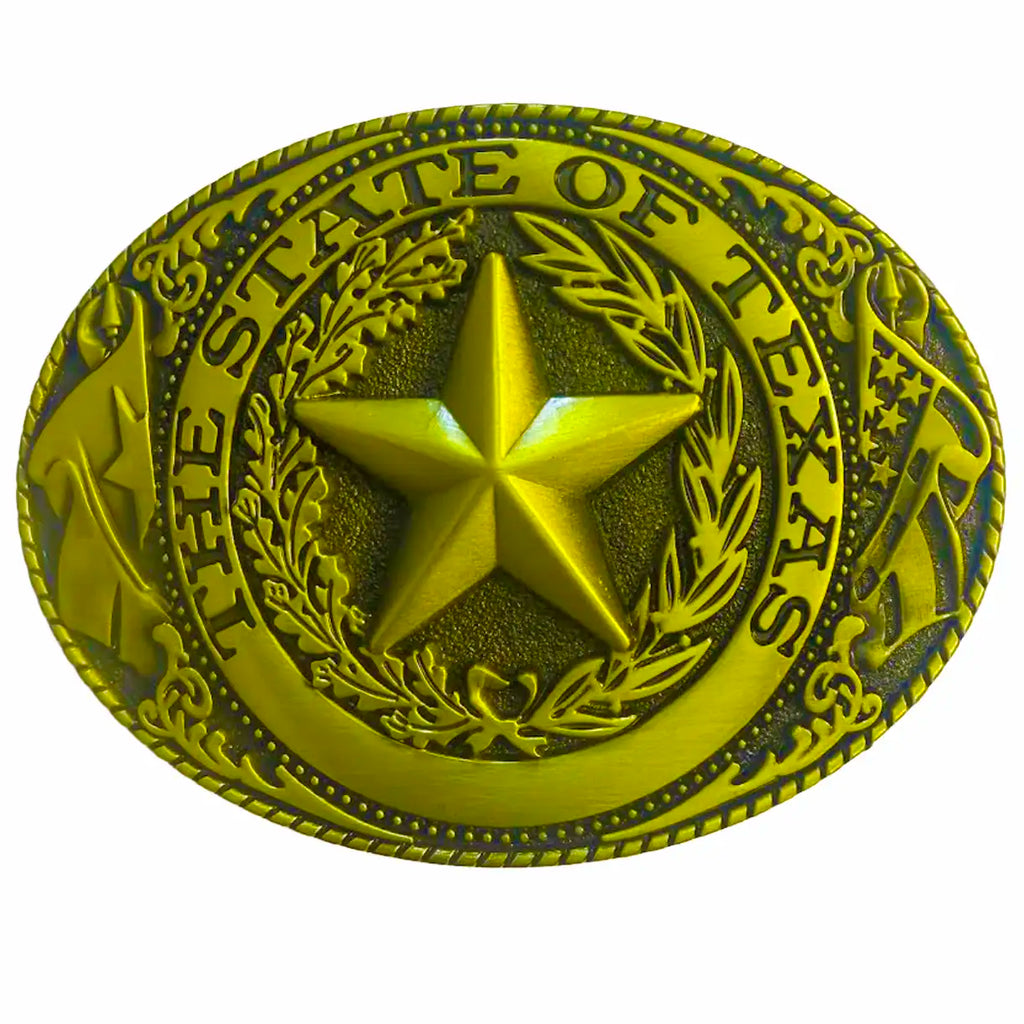 Deadwood Trading State of Texas (Gold) - Men's Belt Buckle