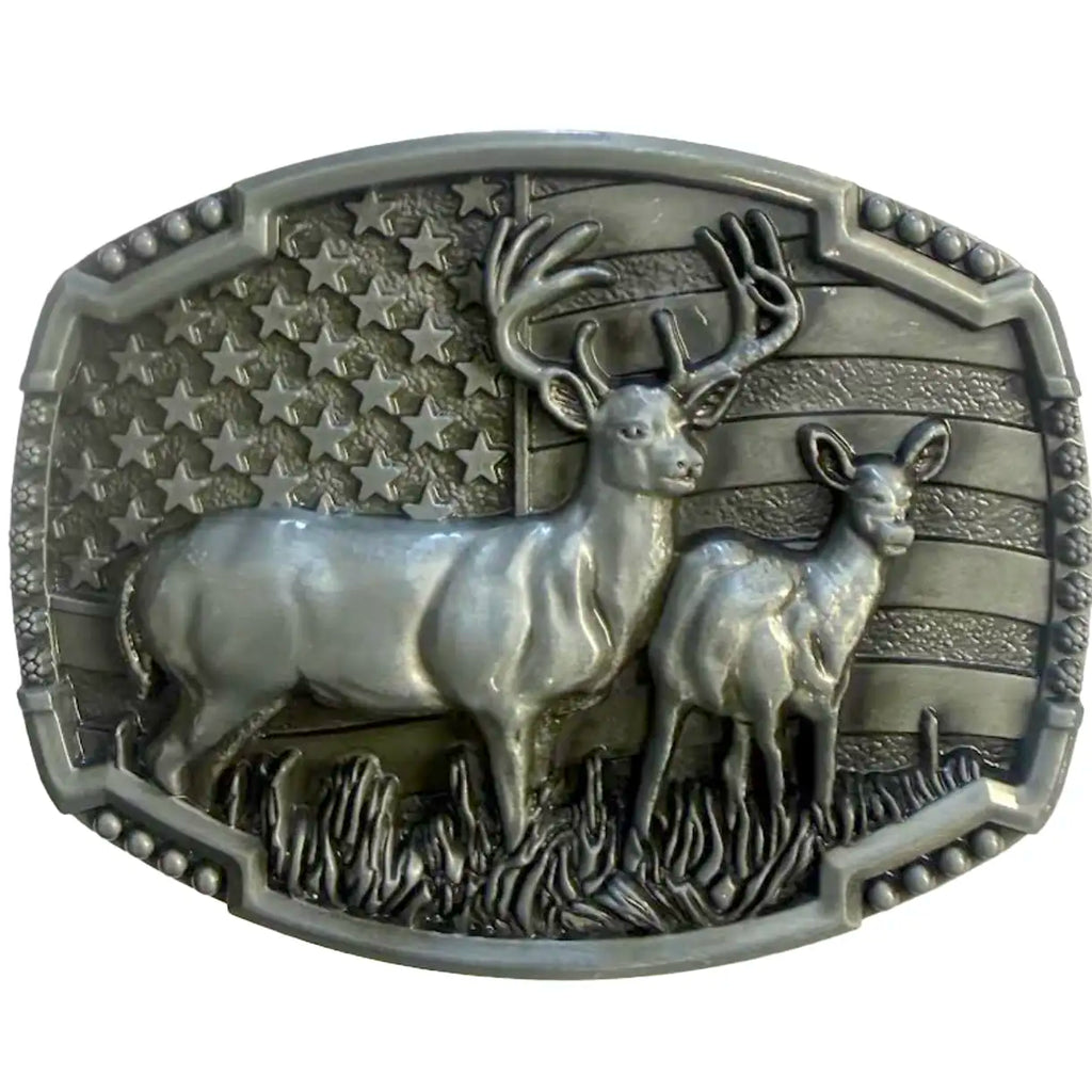 Deadwood Trading Buck Country (Antique Pewter) - Belt Buckle