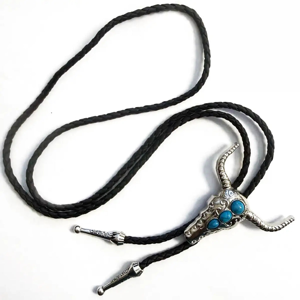 Deadwood Trading Turquoise Longhorn - Bolo Tie