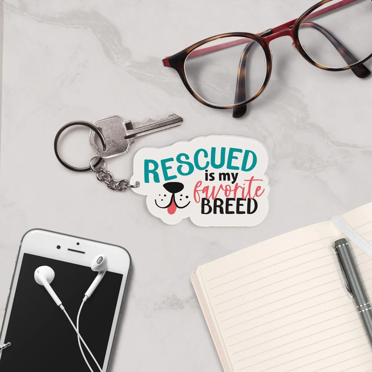Dog-Themed Acrylic Keychains | 5 Style Options | Rescue Favorite Breed, I Woof You & Puppy Lover