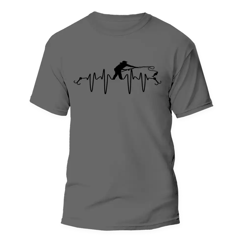 Fishing Heart Beat Man T-Shirt