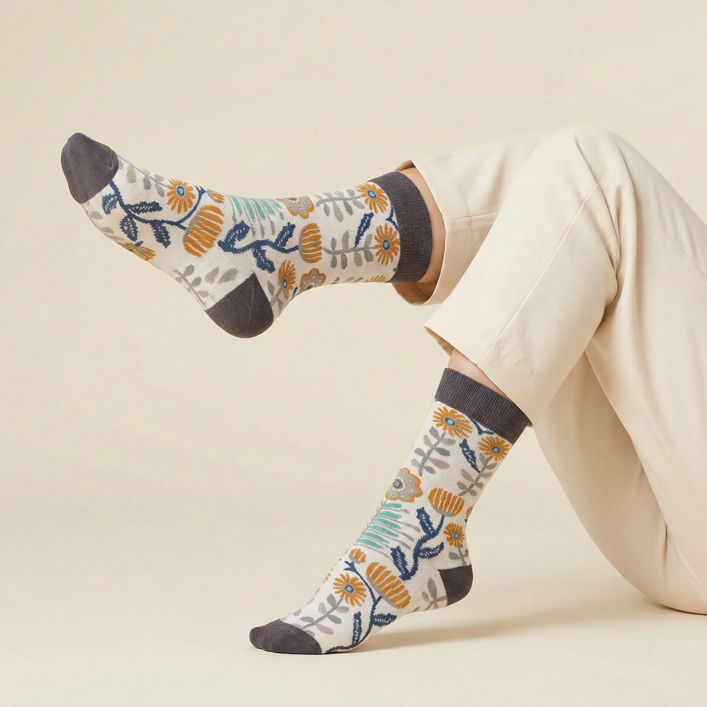 Folk Art Socks and Notebook Bundle