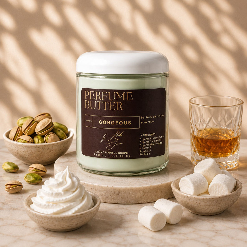 GORGEOUS – The Luxury Body Butter Perfume | Pistachio, Whipped Cream & Marshmallow Sweet Gourmand Fragrance | Deep Hydrating Skin Moisturizer | Warm Delicious Scent | Perfume Butter