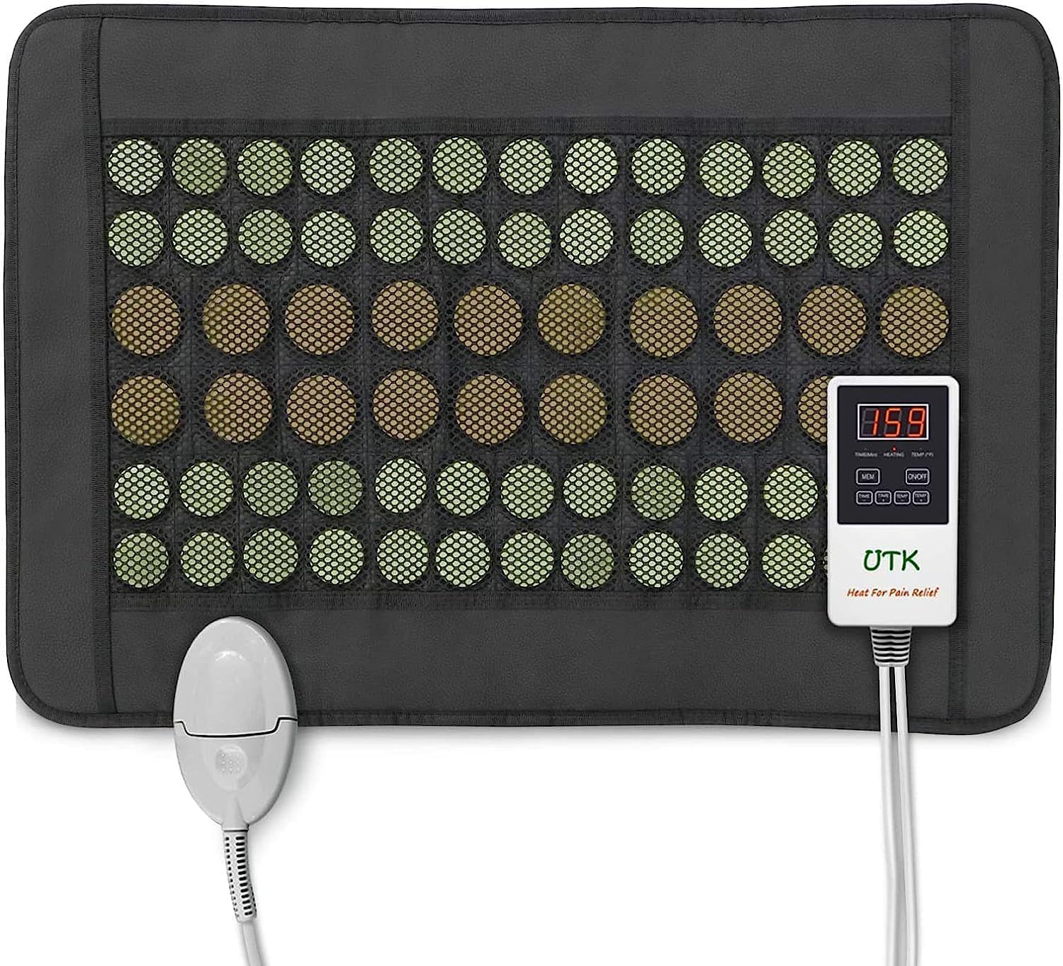 Far Infrared Natural Jade and Tourmaline Heating Pad, 23.5" x 16"