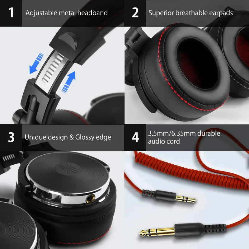 OneOdio Wired Over-Ear Headphones – Professional Studio DJ Hi-Res Headset