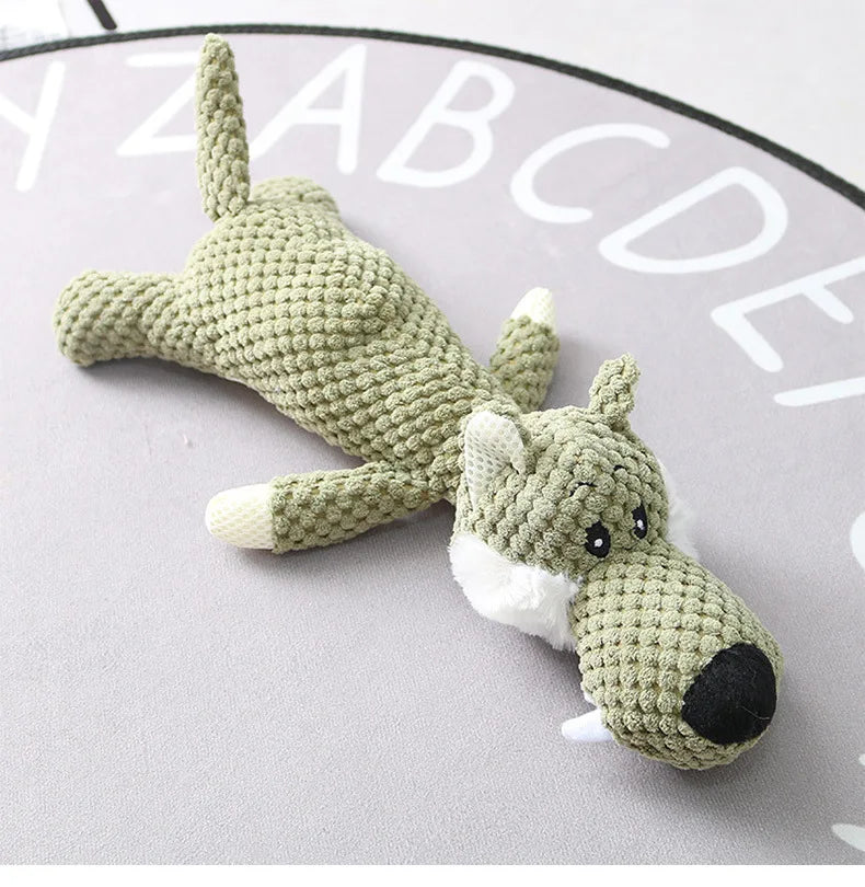 Plush Cartoon Dog Toy – Squeaky Chew Toy for Small Dogs, Teeth Grinding & Fun Playtime