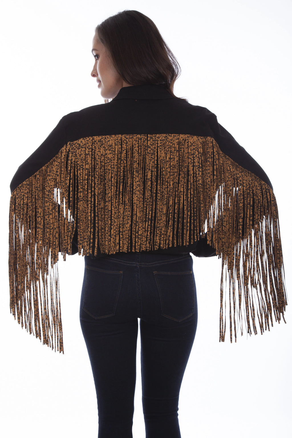 Honey Creek Leopard Fringe - Women's Jean Jacket