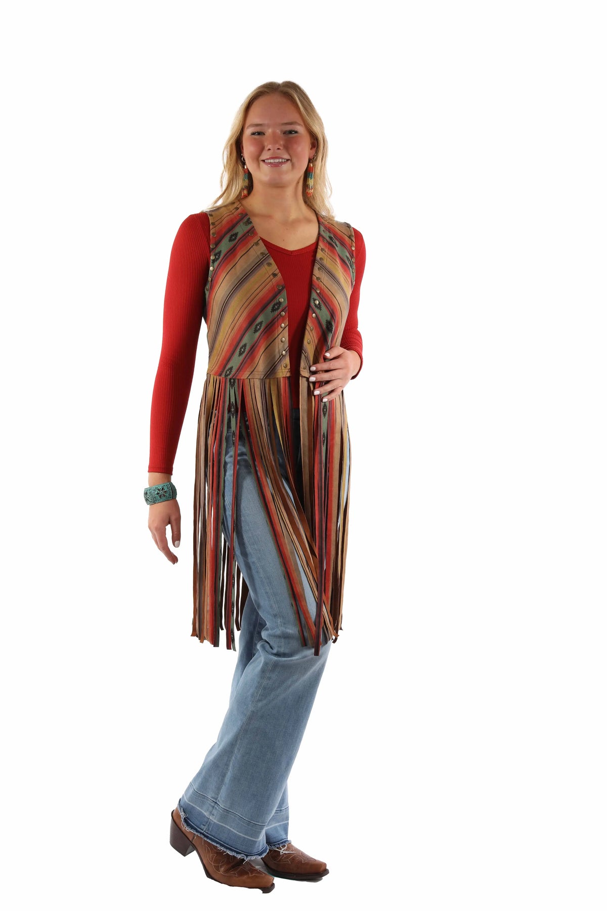 Honey Creek Serape Fringe - Women's Western Vest