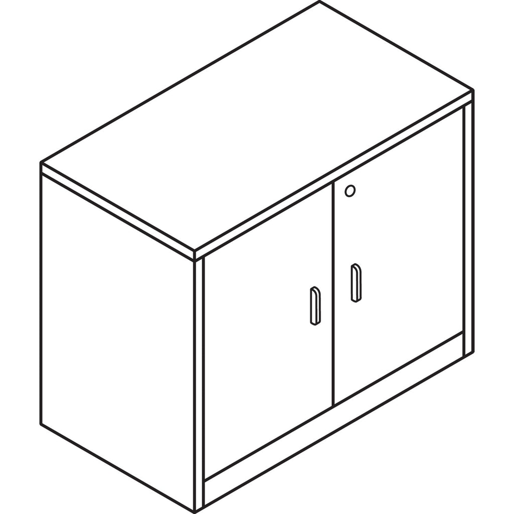 HON 10500 Series Storage Cabinet w/Doors, 36w x 20d x 29-1/2h, Mahogany