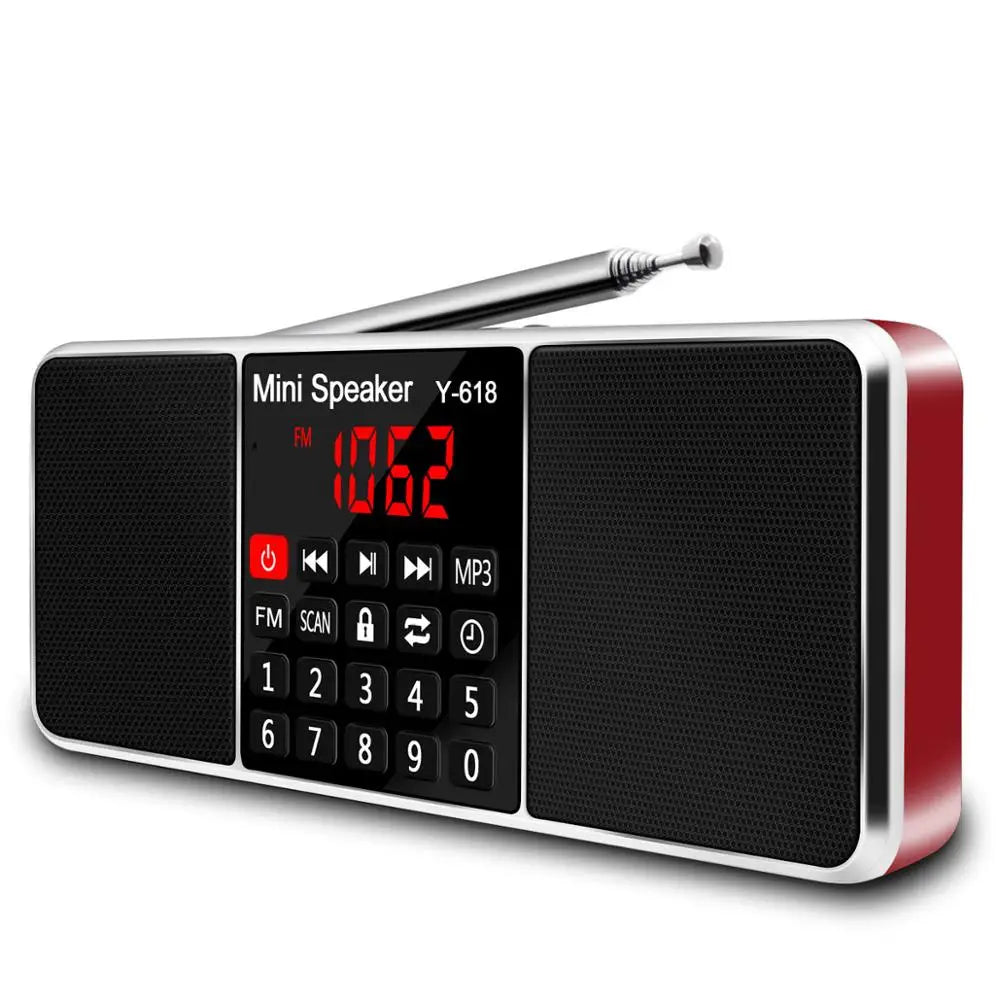 Digital FM Radio Receiver Stereo Red