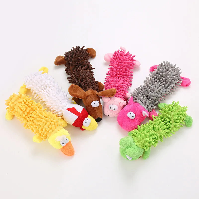 Durable Squeaky Dog Plush Toy – Animal Shape Chew Toy for Small Dogs & Puppies