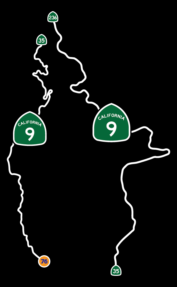 CA Highway 9 Front & Back Transfer Decal