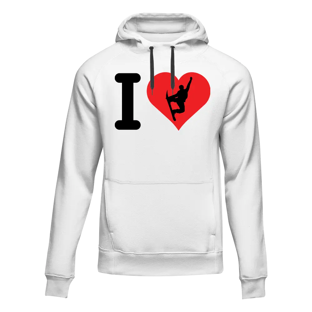 I Love Snowboarding Adult Fleece Hoodie
