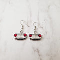 Crystal Jeep Grill Dangle Earrings