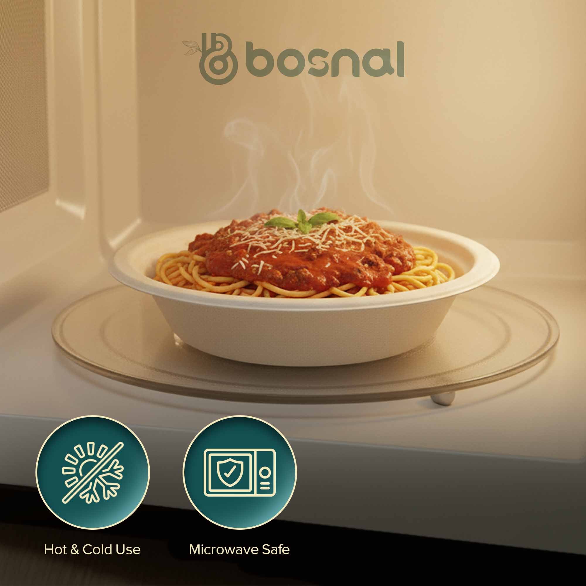 16 Oz Compostable Bowls, Sugarcane Bagasse Disposable Round Bowls, Biodegradable, Microwave Safe, BPA-Free