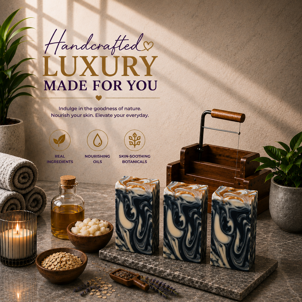 Black Linen + Amber Soap Bar | Unisex Handmade Moisturizing Bath Soap