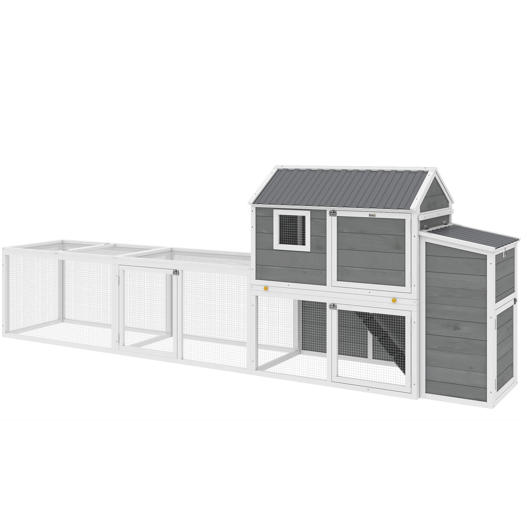 134" Large Wooden Chicken Coop with Run & Nesting Box