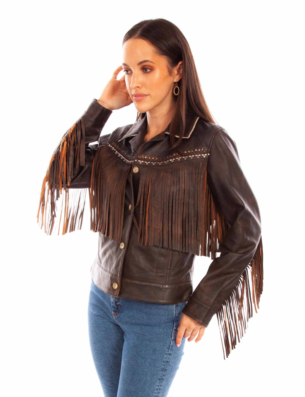 Scully Long Fringe - Women's Leather Jacket