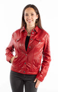 Scully Washed Buttons - Women's Leather Jean Jacket