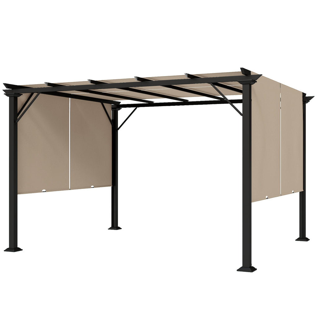 12' x 10' Steel Pergola with Retractable Canopy