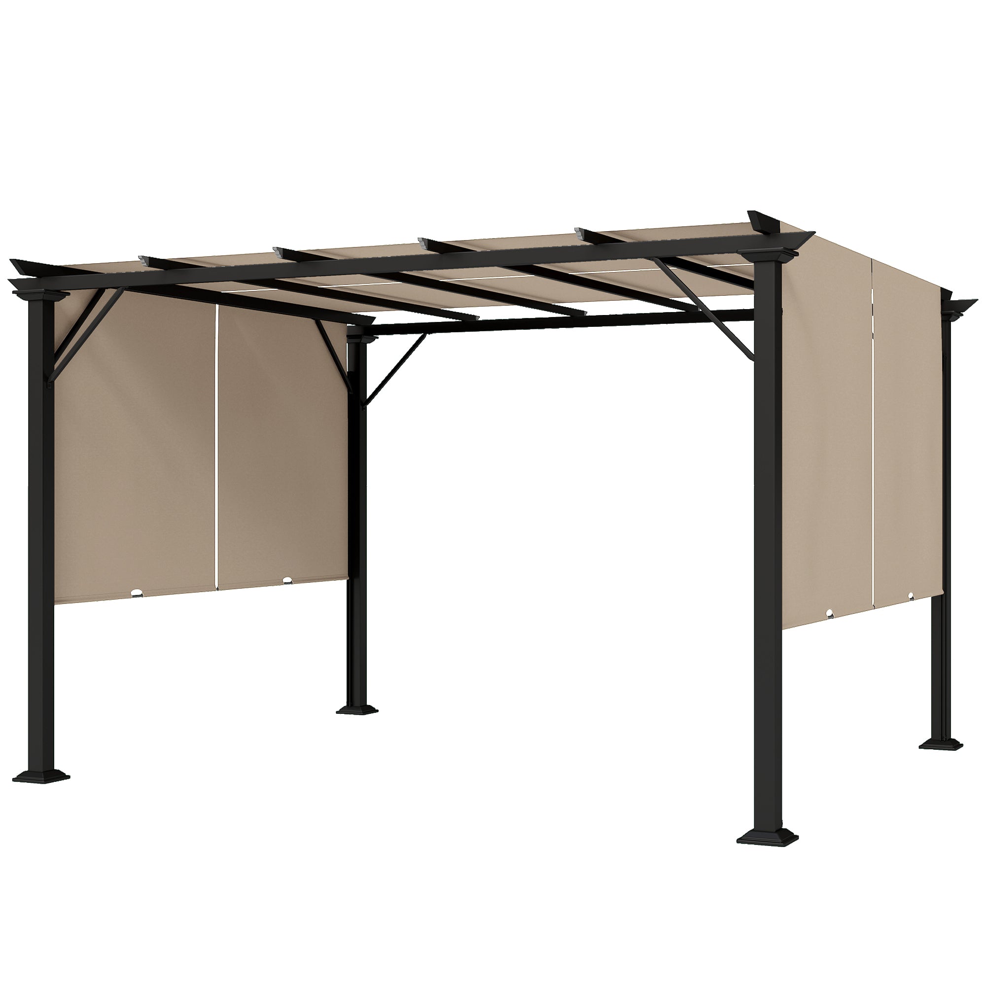 12' x 10' Steel Pergola with Retractable Canopy