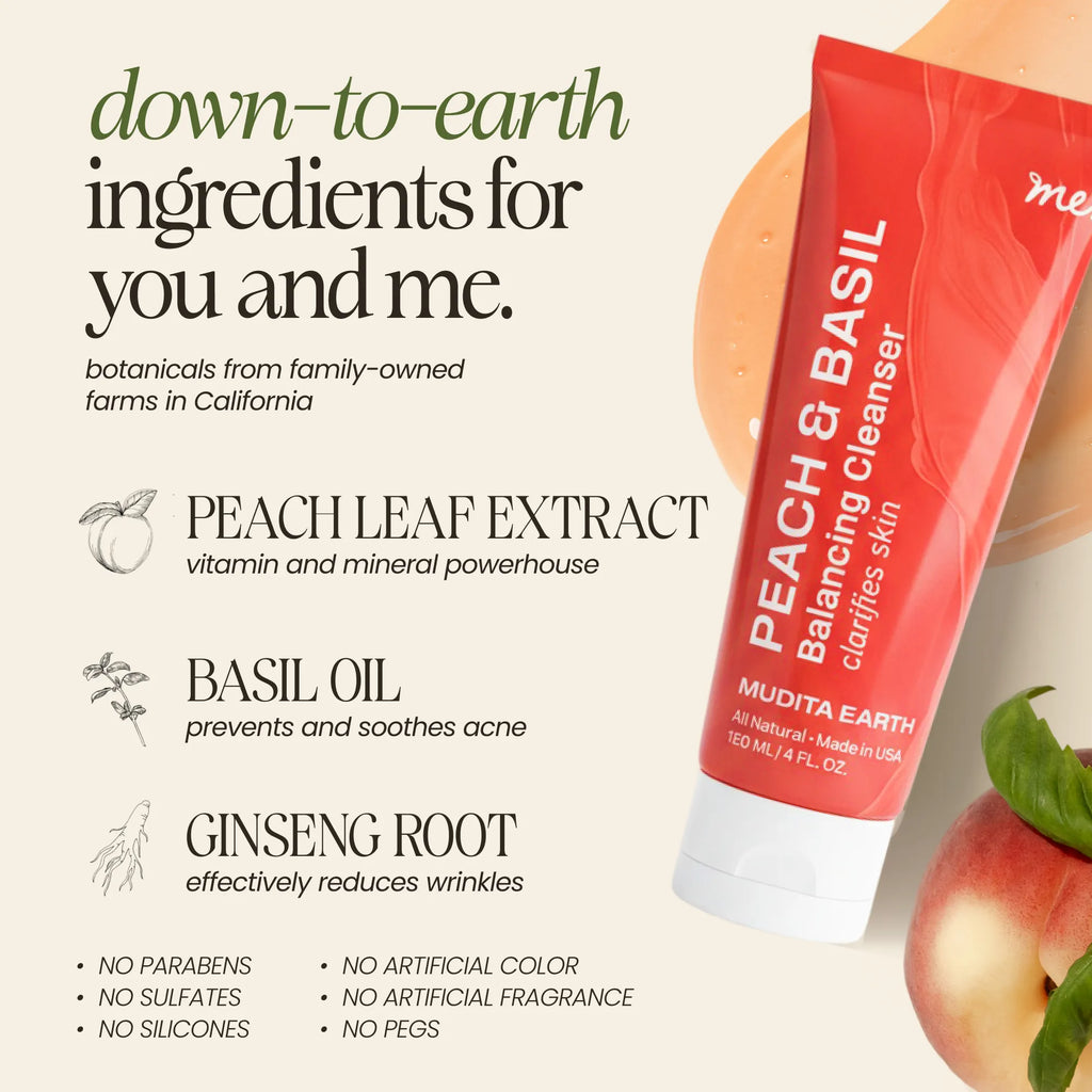 Peach & Basil Balancing Face Cleanser