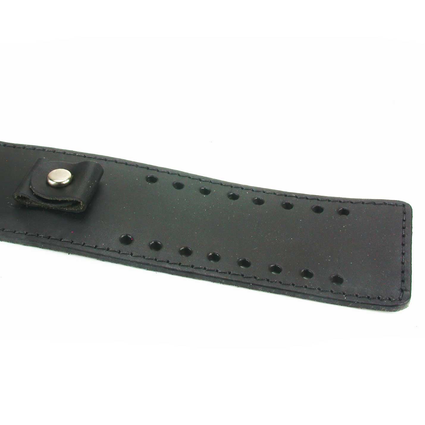 Wide Leather Watchband - Black