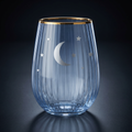 Moon and Stars Beveled Stemless Wine Glass | 19 Oz.