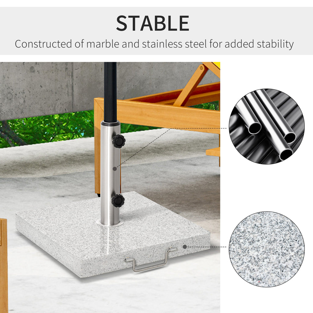 55 lb Grey Marble Square Umbrella Base with Wheels