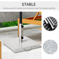 55 lb Grey Marble Square Umbrella Base with Wheels