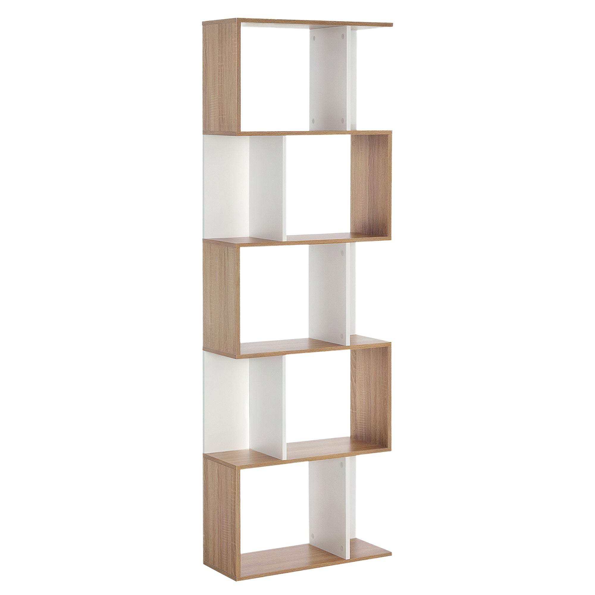 5-Tier Geometric Bookcase Room Divider