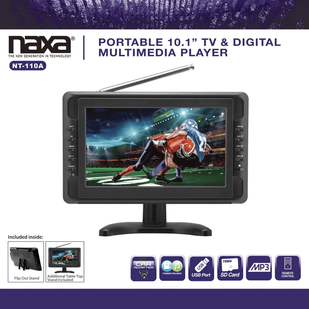 Naxa 10" Portable 12V TV & Digital Multimedia Player - Refurbished