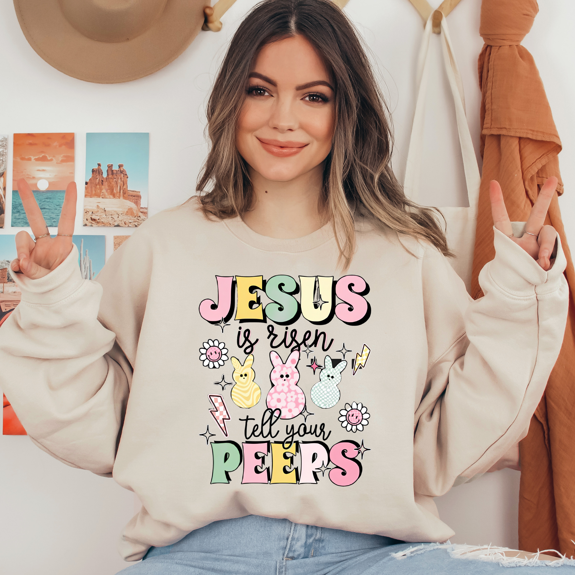 Jesus Is Risen Teel Your Peeps Ready To Press DTF Transfers, DTF Hot Peel