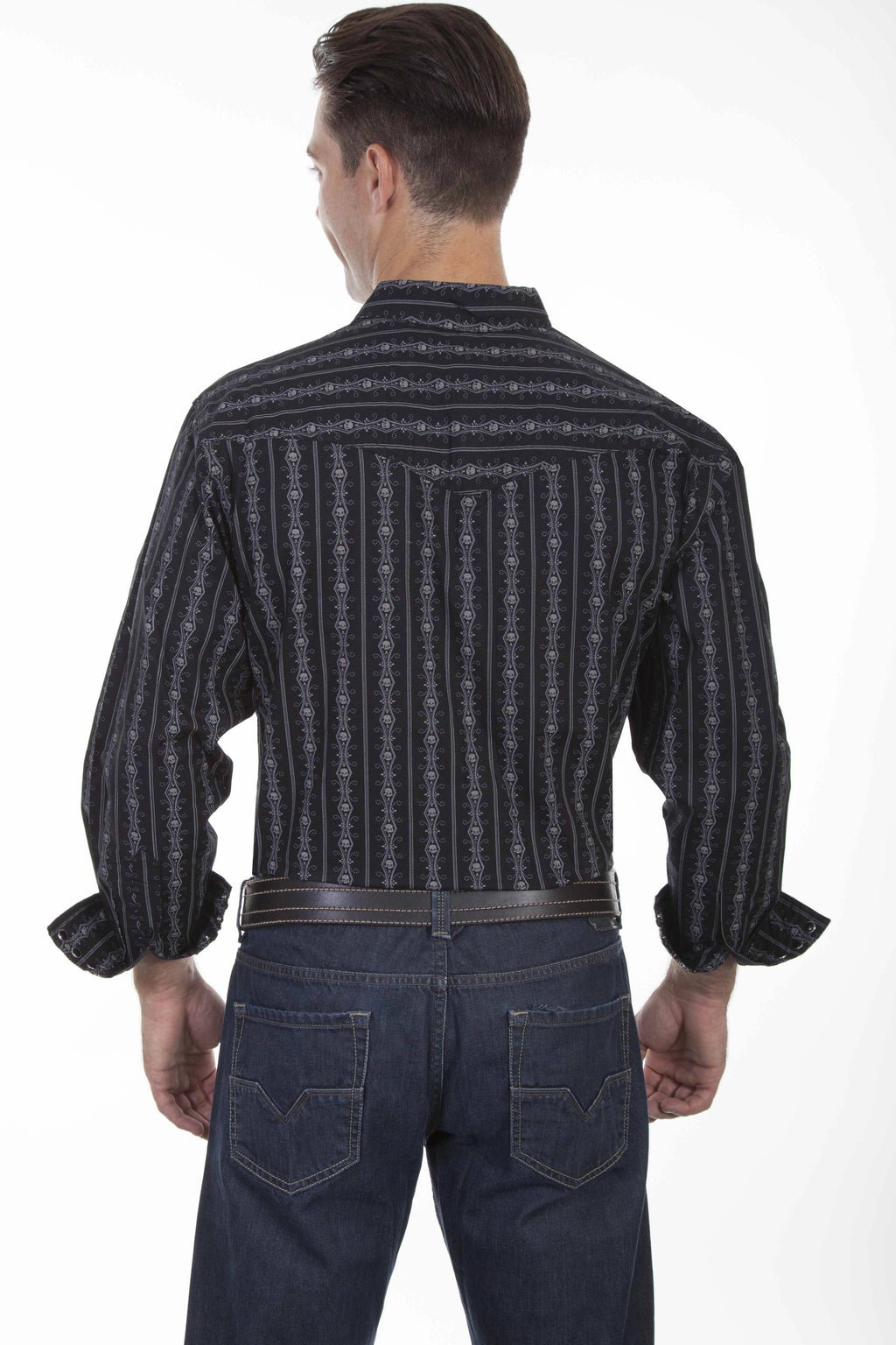 Scully Skull Stripes (PS-093) - Men's Dress Shirt