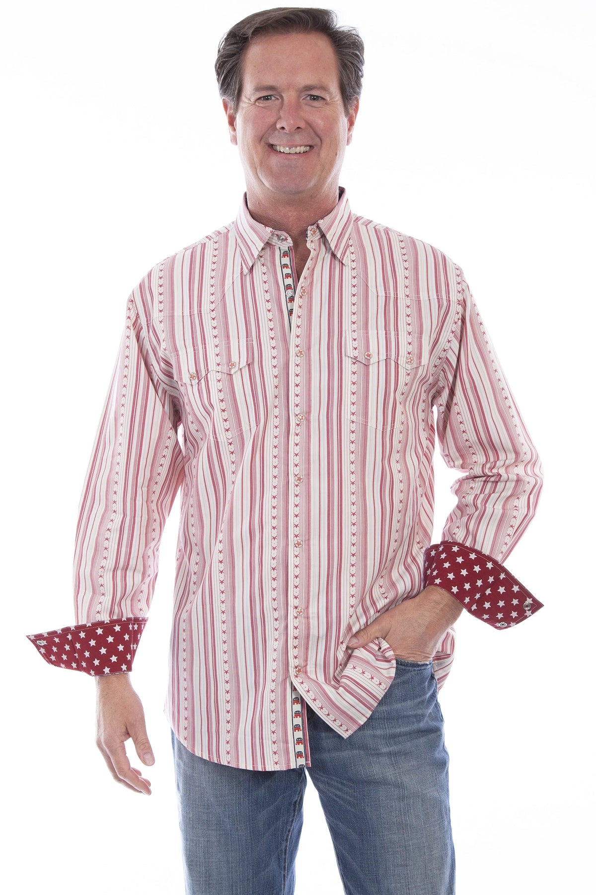 Scully Stripes N' Stars - Men's Dress Shirt