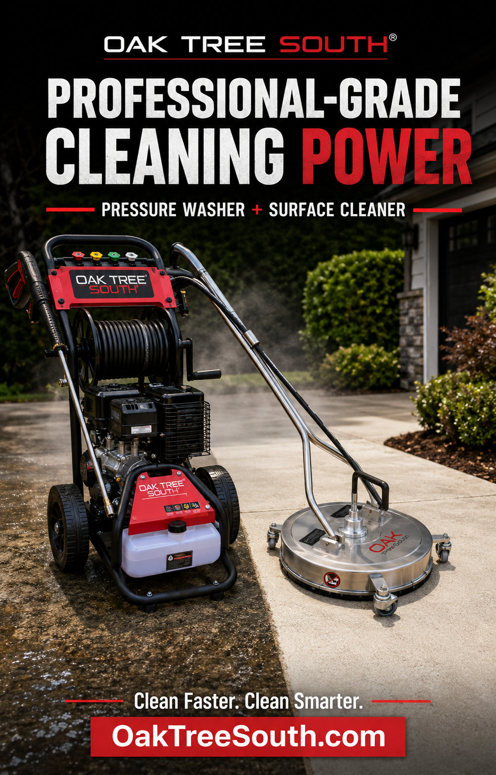 Pressure Washer, 7 HP, Gasoline-Powered, 2900 PSI