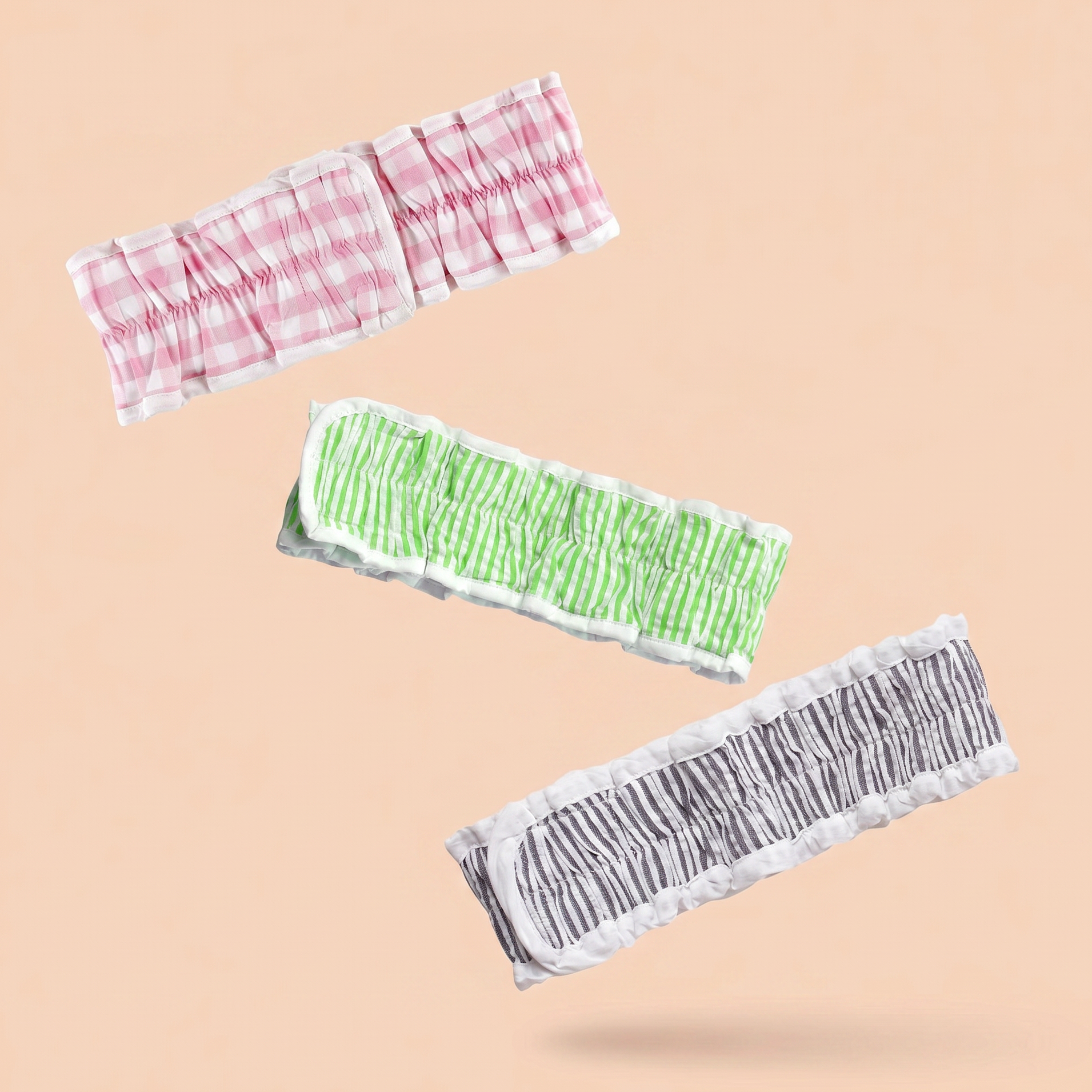Pretty Seersucker Spa Headbands | Cozy Hair Bands For Makeup and Skincare