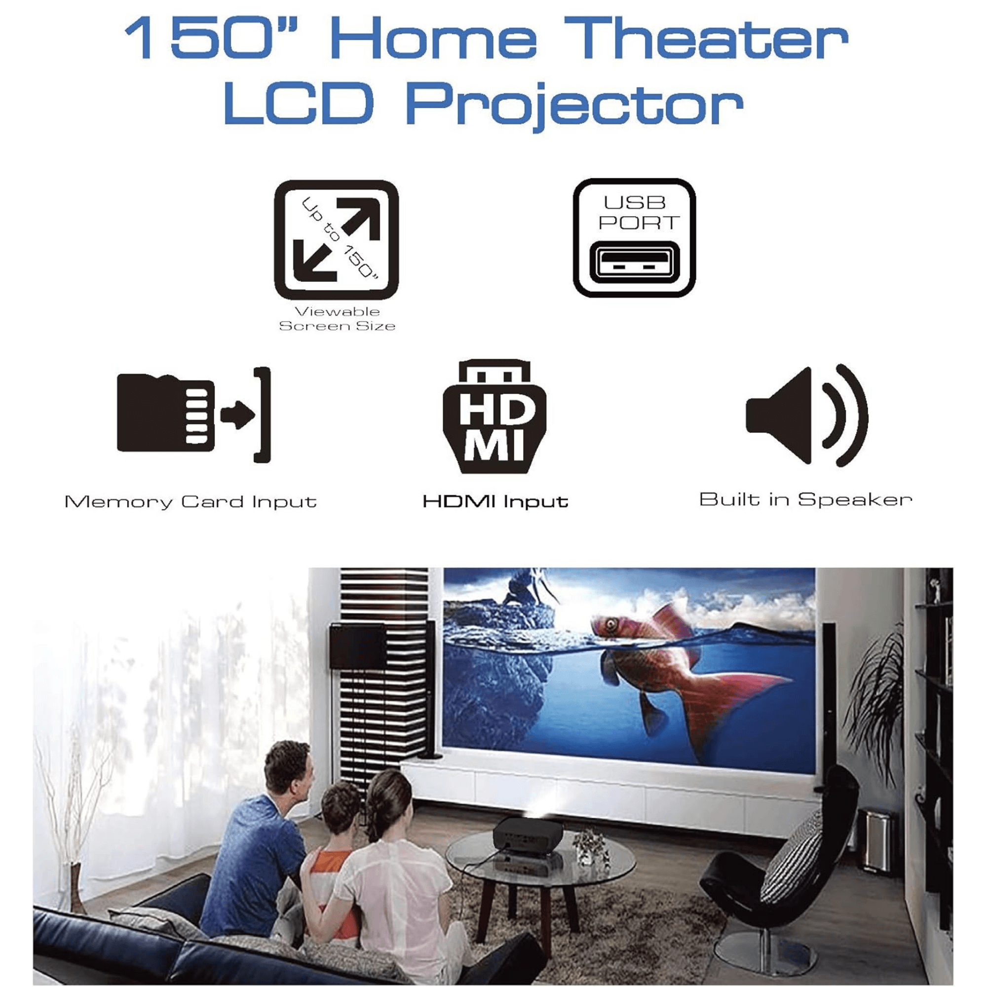 Naxa 150” Home Theater LCD Projector