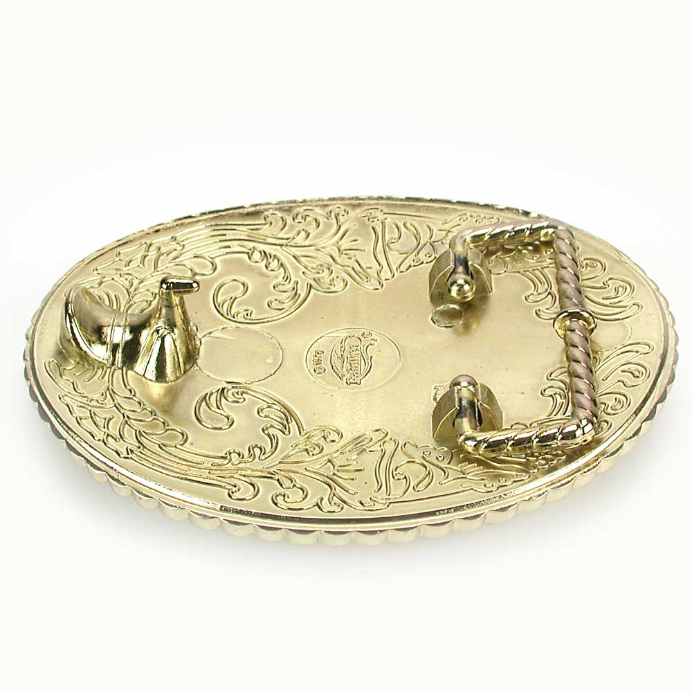 Gold Belt Buckle with USA Lettering