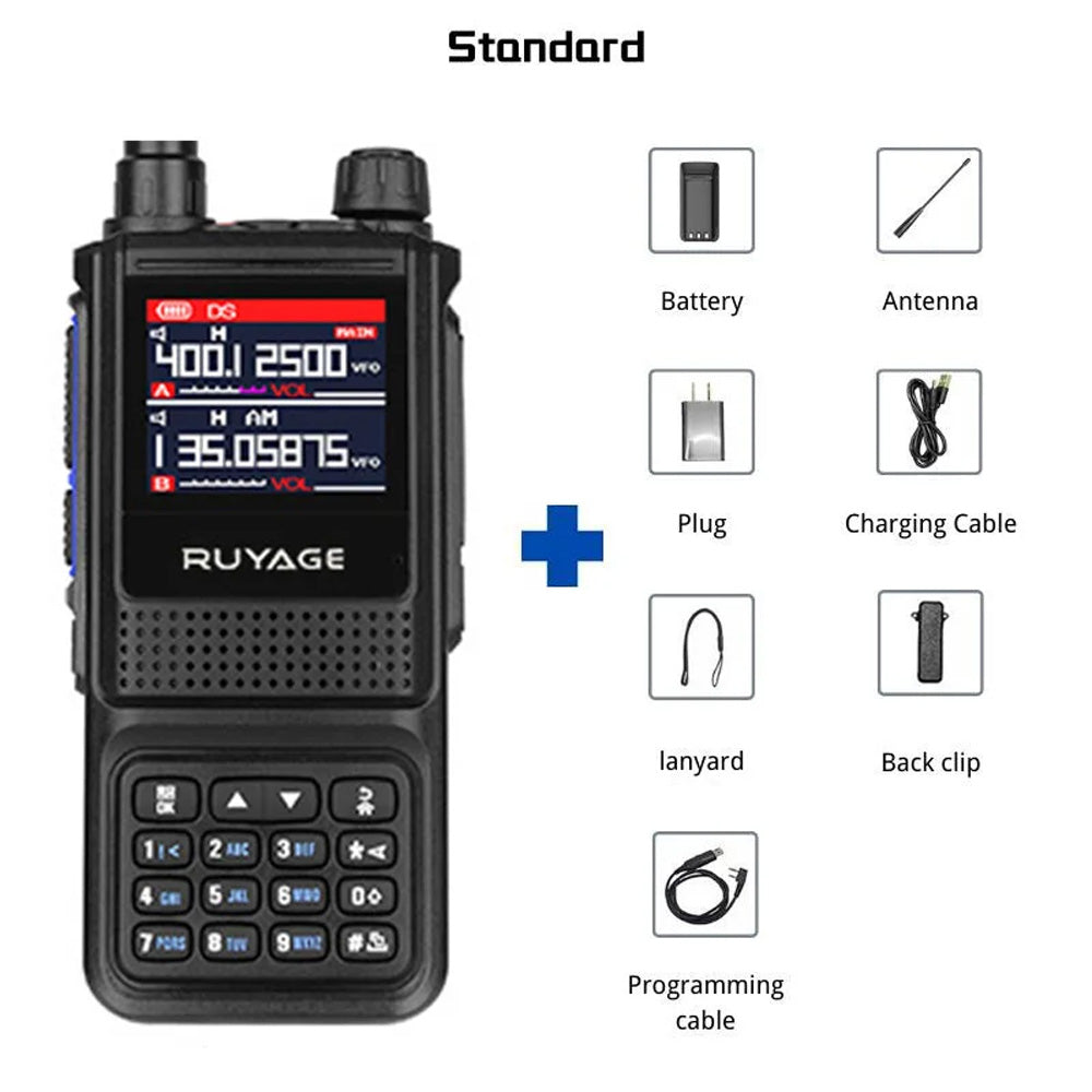 RUYAGE UV1D 5W 6-Band VHF/UHF Analog Walkie Talkie