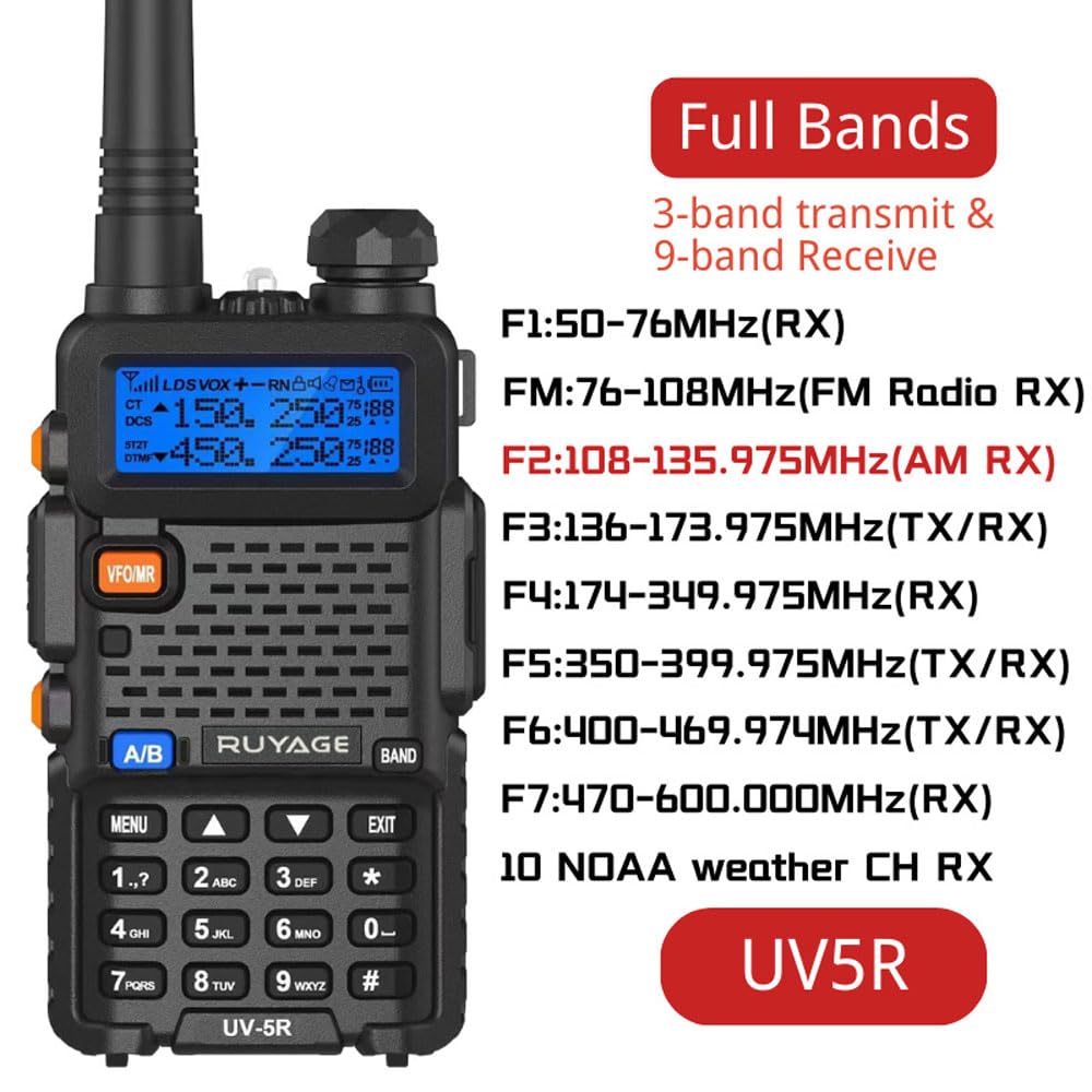 RUYAGE UV5R 6 Band VHF/UHF Analog Walkie Talkie