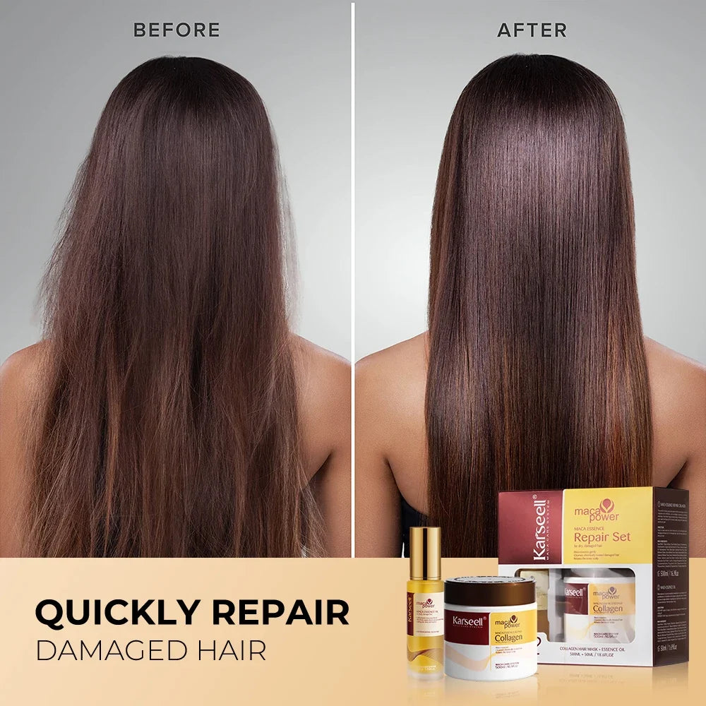 Karseell Collagen Hair Mask and Argan Oil Serum Duo