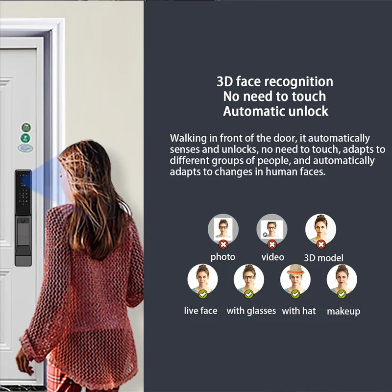YKESDL Alexa Voice Control Smart Door Lock With Camera