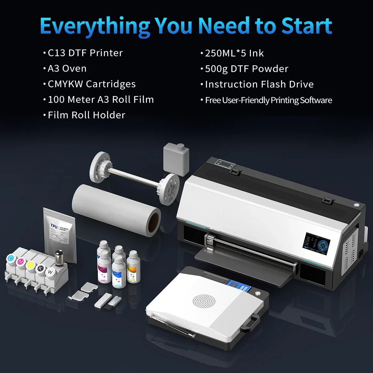 TOPPARTS DTF Printer Direct To Film Printing Machine For Clothes