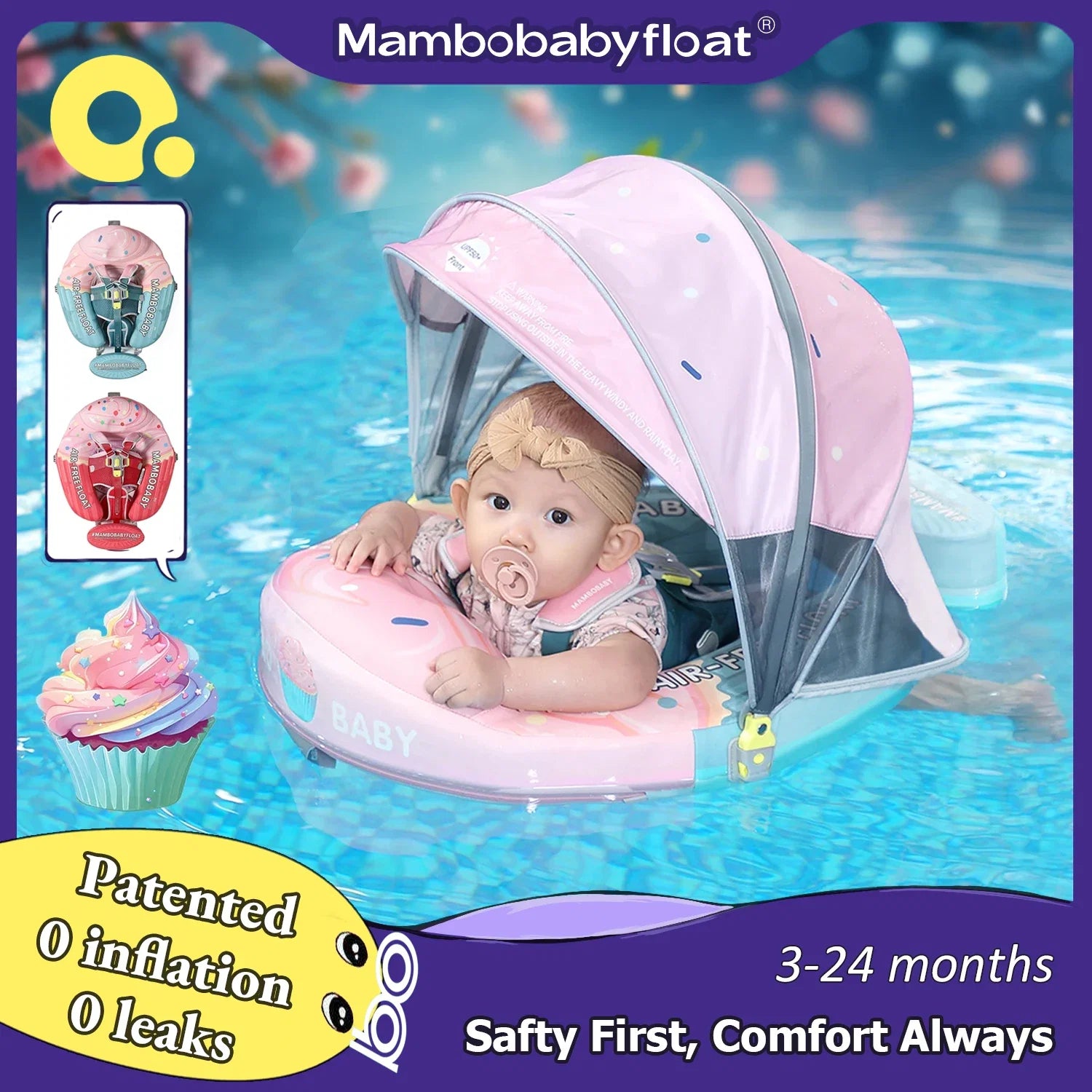 Mambobaby No Slip Safe Harness Baby Swim Float for Toddlers