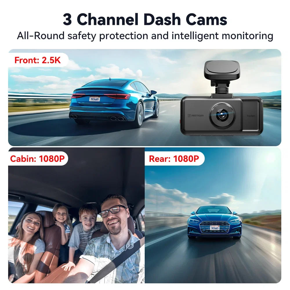 RedTiger A6 4K DashCam With GPS Night Vision Parking