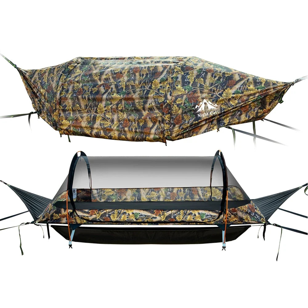 Night Cat Hammock Tent With Mosquito Net Rainfly Storage