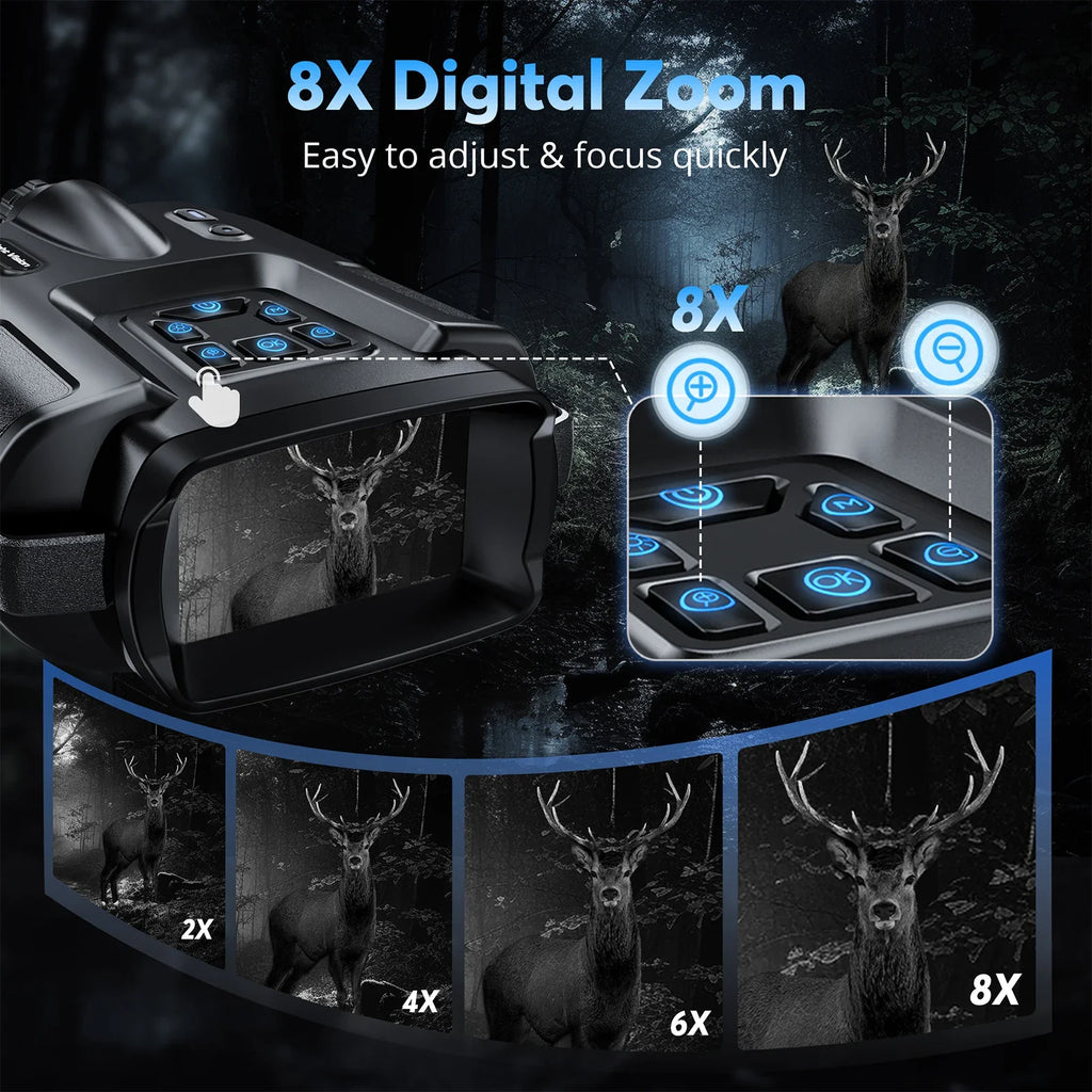 USB Rechargeable 4K Night Vision Binoculars Infrared