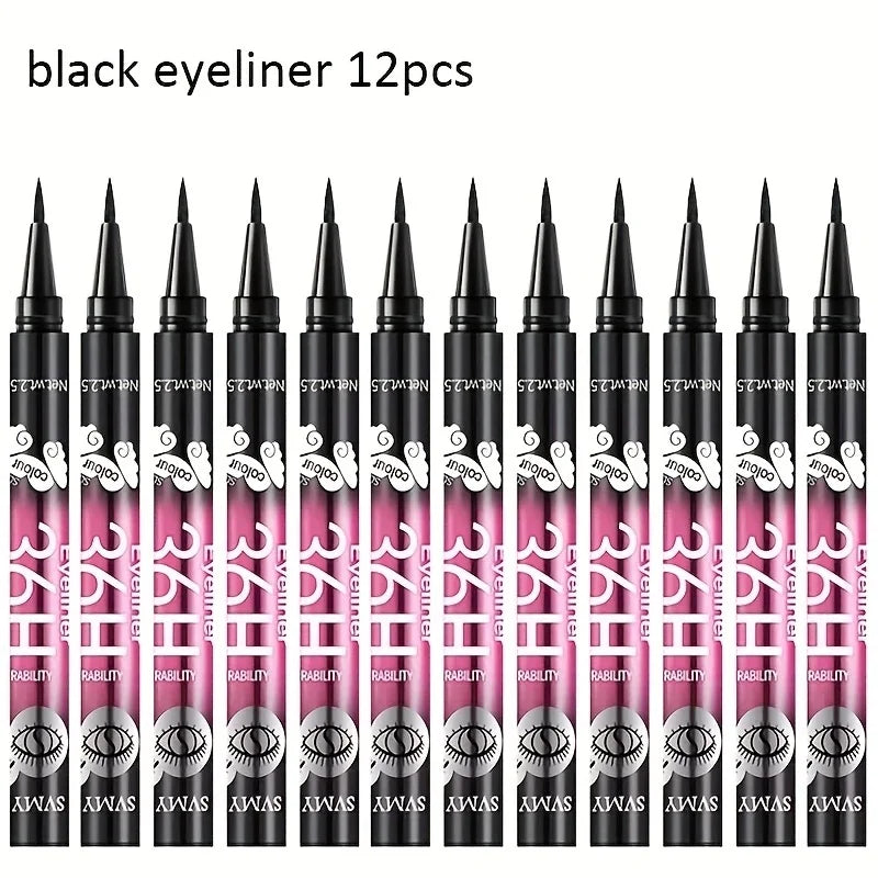 12 Pack Liquid Eyeliner Set Waterproof Long Lasting